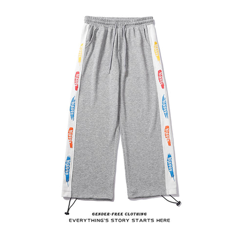 Printed Trousers With Drawstring Trousers For Men And Women Loose Straight-Waist Trousers - ROUTINE FASHION